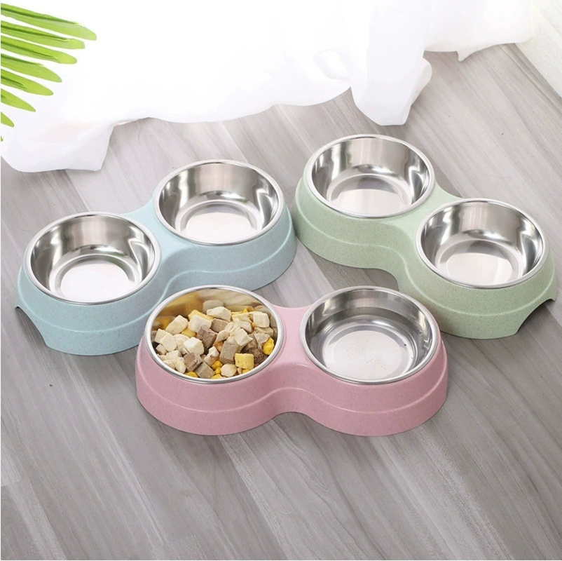 Royal Canin Food Medium - ชามสแตนเลสสำหรับสุนัข 2 ช่อง พร้อมฐานกันลื่น ถอดแยกได้ สำหรับใส่อาหารและน้ำ