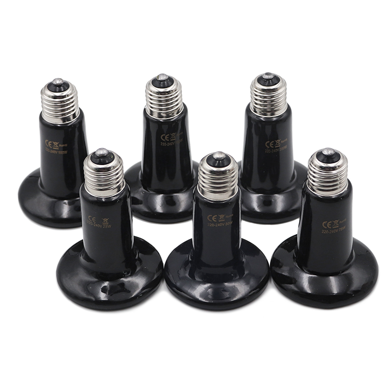 Ceramic Heat Emitter - หลอดไฟให้ความร้อนสำหรับสัตว์เลี้ยง 5 ชิ้น 220V หลอดอินฟราเรดเซรามิกสำหรับให้ความร้อน หลอดไฟสำหรับสัตว์เลี้ยงและสัตว์เลื้อยคลาน