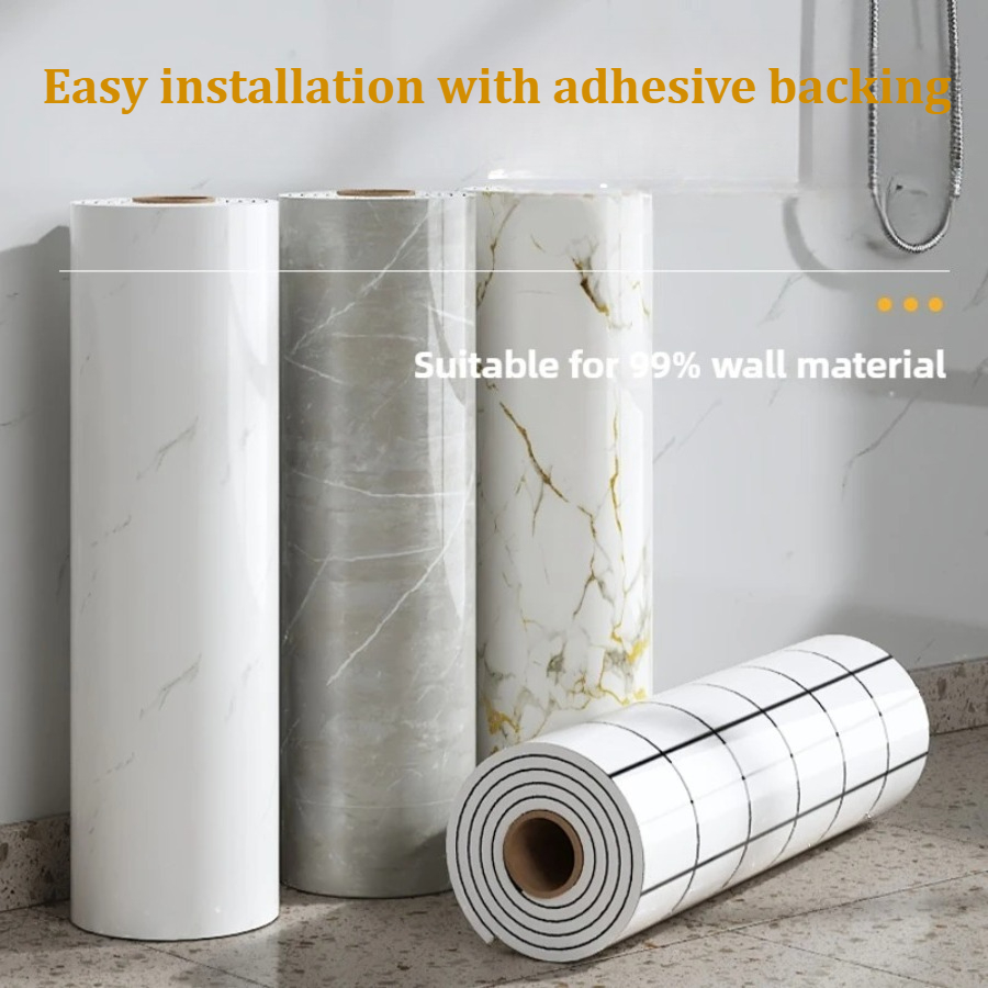 สติ๊กเกอร์ติดผนังลายหินอ่อนกัน - Pvc Panel Background บทวิจารณ์และราคา